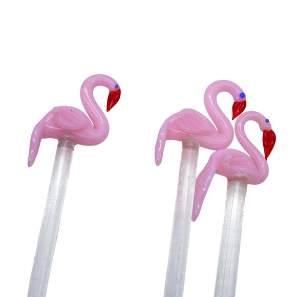 Handblown Glass Tropical seaside beach theme swizzle sticks cocktail stirrers pe - Picture 11 of 11